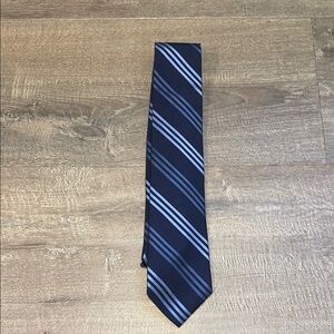 Elegant Striped Navy and Gray Tie